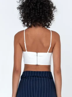 Princess Polly Ashbourne Top  White New