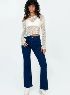 Princess Polly Asher Cropped Sweater  Cream Outlet