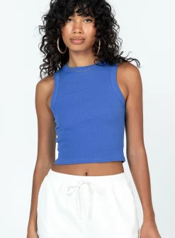 Princess Polly Ashland Top  Blue Discount