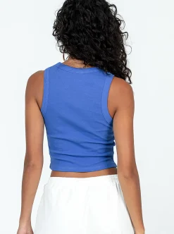 Princess Polly Ashland Top  Blue Discount
