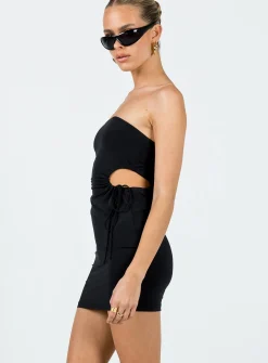 Princess Polly Ashten Eco Nylon Strapless Mini Dress  Black Cheap