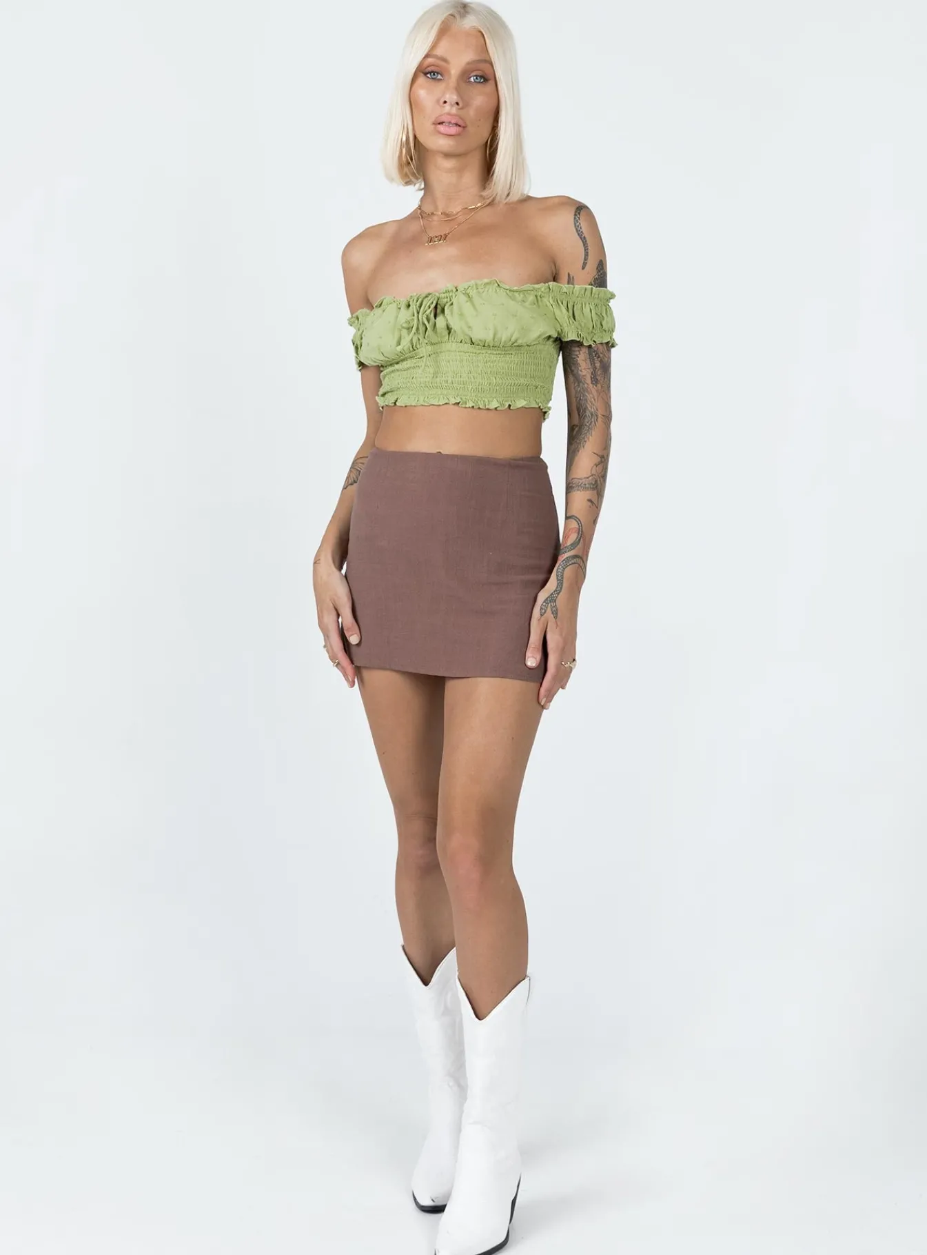 Princess Polly Asner Top Sage Green Best Sale