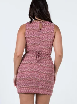 Princess Polly Aspin Mini Dress Multi   Brown New