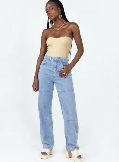 Princess Polly Aston Strapless Bodysuit  Cream Best