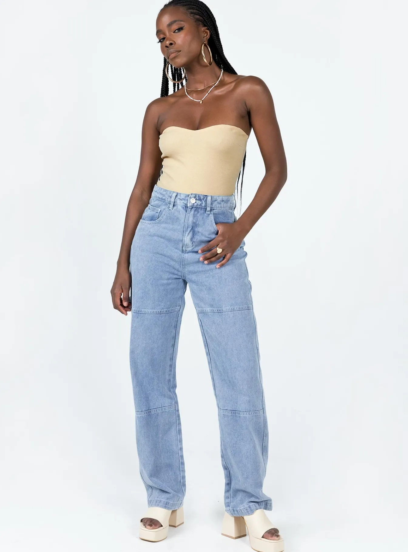 Princess Polly Aston Strapless Bodysuit Cream Best