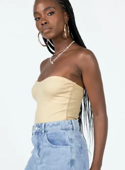 Princess Polly Aston Strapless Bodysuit Cream Best