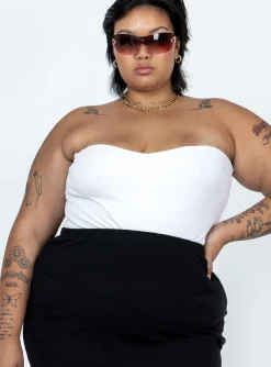 Princess Polly Aston Strapless Bodysuitcurve   White Store
