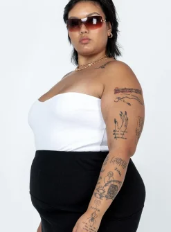 Princess Polly Aston Strapless Bodysuitcurve   White Store