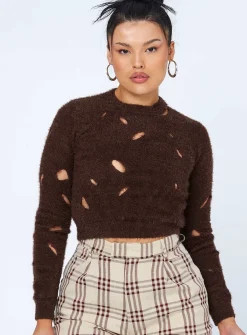 Princess Polly Astrella Sweater/Jumper  Brown Sale