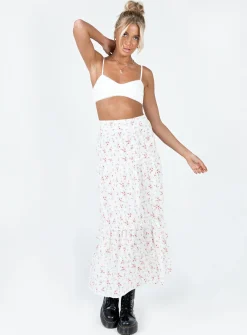 Princess Polly Athena Maxi Skirt  White Sale