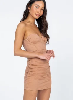 Princess Polly Atticus Strapless Mini Dress Brown Online