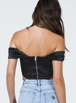 Princess Polly Aubrey Top Black Hot
