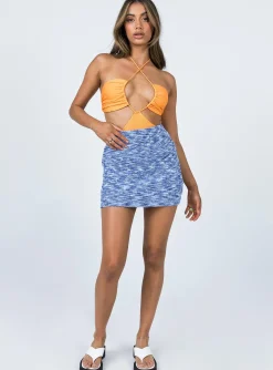 Princess Polly Audra Mini Skirt  Blue Outlet