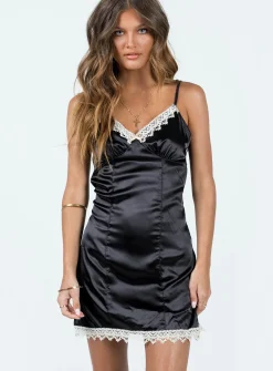Princess Polly Audra Slip Mini Dress Black / Cream   Black/ Cream Sale