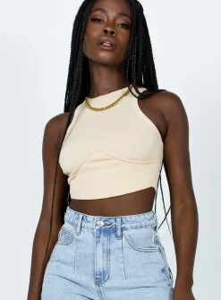 Princess Polly Audrina Top  Beige Sale