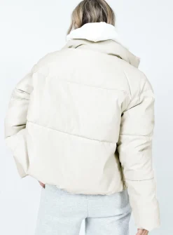 Princess Polly Augie Puffer Jacket  Cream Best