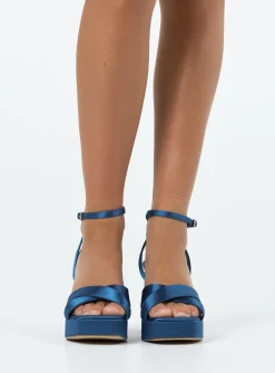 Princess Polly Aurelia Platform Heels  Blue Cheap