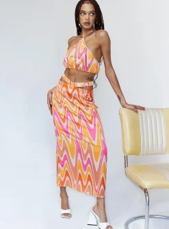 Princess Polly Aurora Set  Orange Multi Fashion