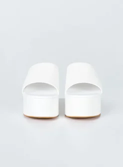 Princess Polly Austin Heels  White Croc Clearance