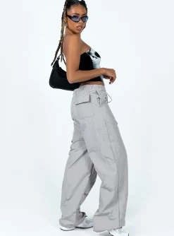 Princess Polly Austin Parachute Pants  Grey Clearance