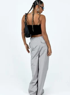 Princess Polly Austin Parachute Pants  Grey Clearance