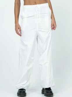 Princess Polly Austin Parachute Pants White New
