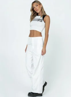 Princess Polly Austin Parachute Pants White New