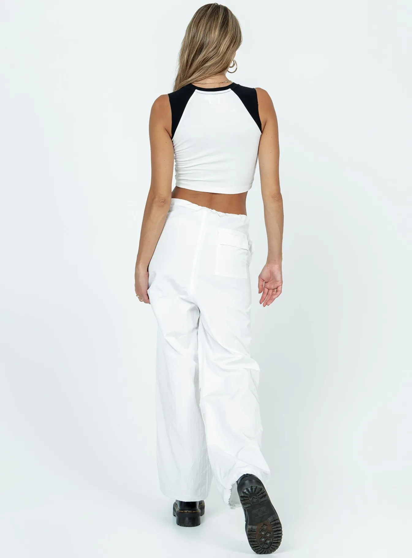 Princess Polly Austin Parachute Pants White New