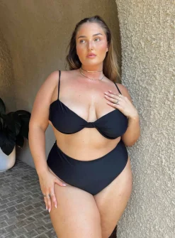 Princess Polly Avani Bikini Bottomscurve   Black Clearance