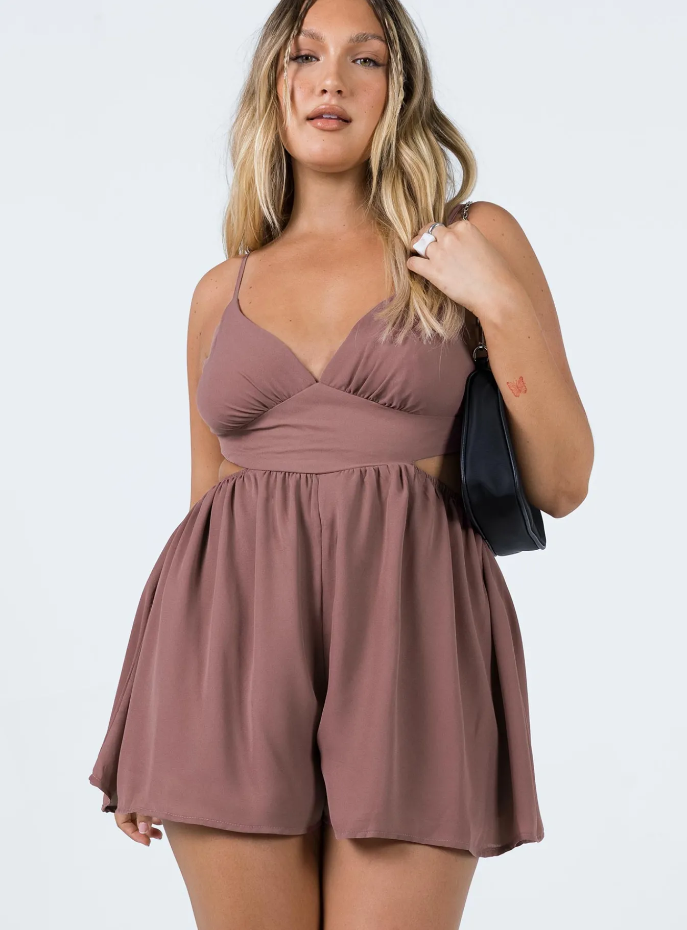 Princess Polly Avari Romper Brown Clearance