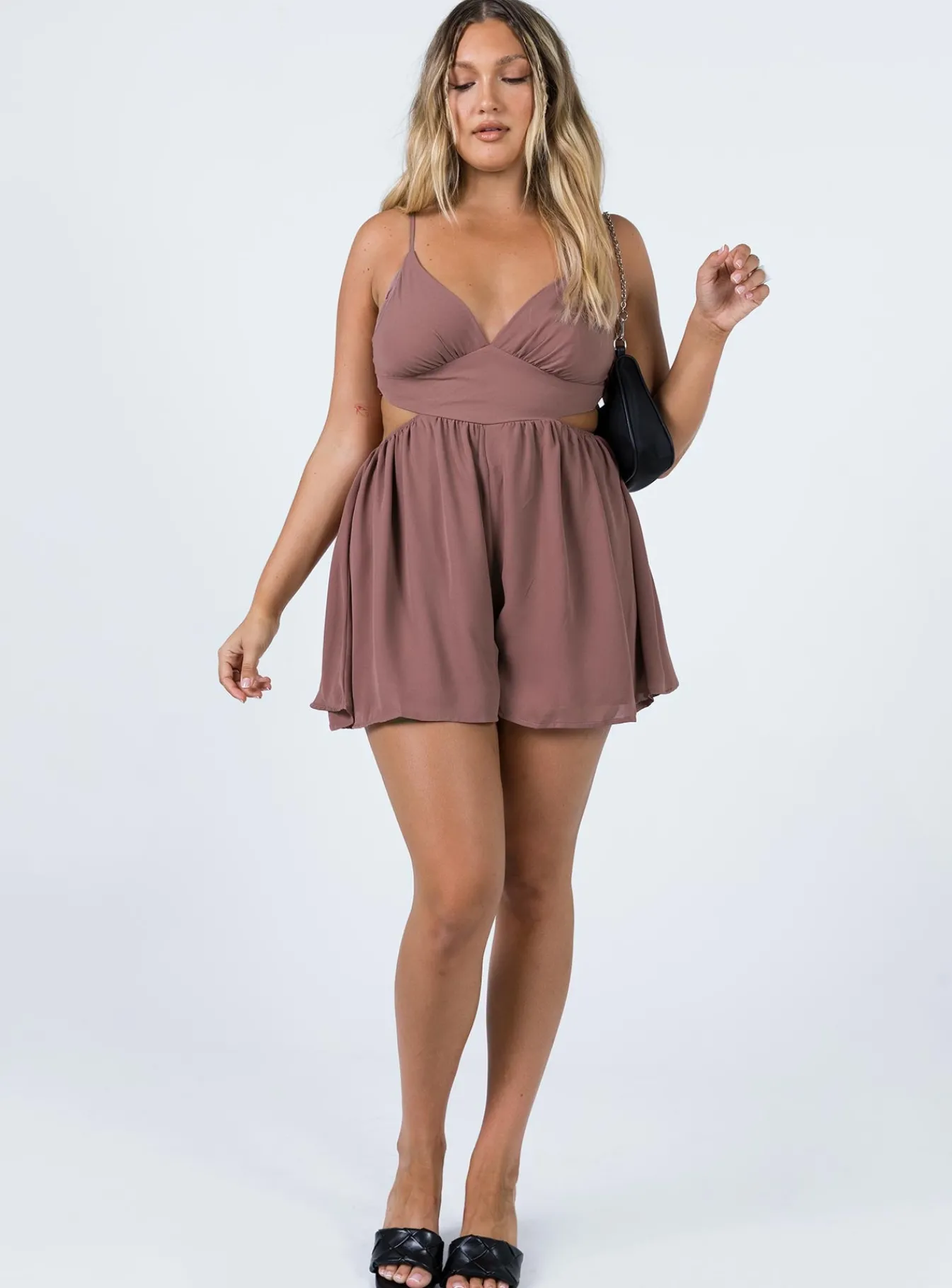 Princess Polly Avari Romper Brown Clearance