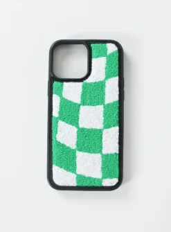 Princess Polly Avenue Check Textured Iphone Case/ White Green Best Sale