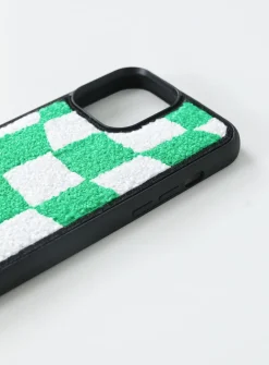 Princess Polly Avenue Check Textured Iphone Case/ White Green Best Sale