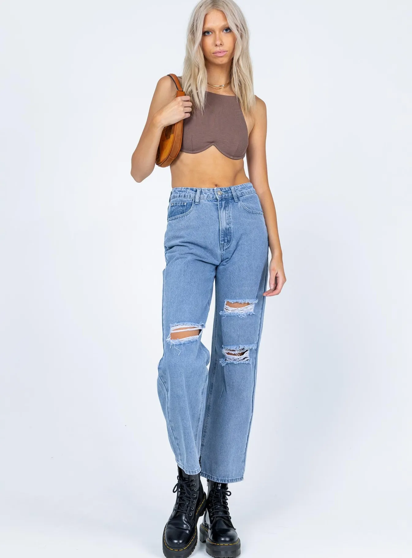 Princess Polly Averia Top Brown Flash Sale