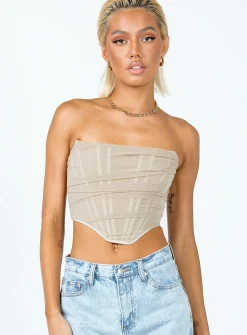 Princess Polly Avery Bustier  Champagne Cheap