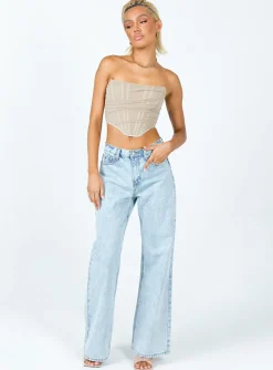 Princess Polly Avery Bustier  Champagne Cheap