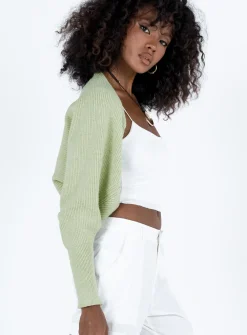 Princess Polly Aviana Cardigan  Sage Flash Sale