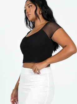 Princess Polly Ayda Top  Black Hot