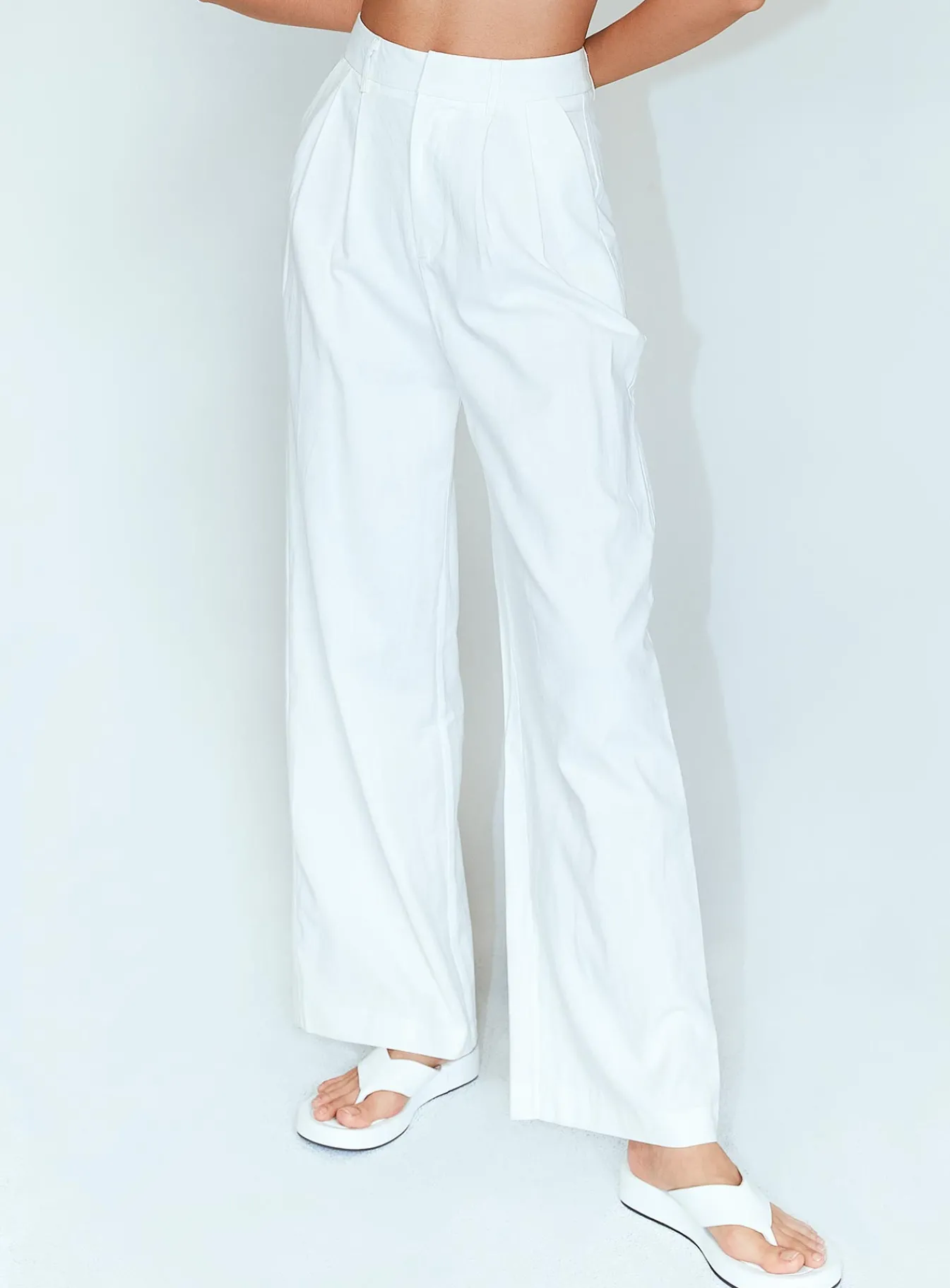 Princess Polly Ayla Linen Pants White Discount