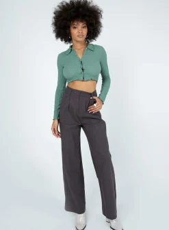 Princess Polly Ayla Linen Pants  Grey Store