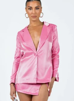 Princess Polly Ayres Blazer Jacket  Pink Cheap