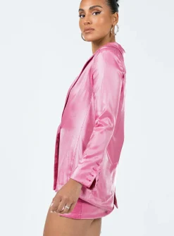 Princess Polly Ayres Blazer Jacket  Pink Cheap