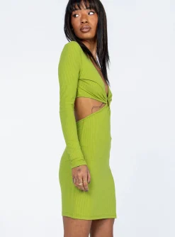 Princess Polly Ayrton Mini Dress  Green Cheap