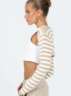 Princess Polly Aytan Bolero Sweater  Beige/White Cheap
