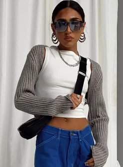 Princess Polly Aytan Bolero Sweater Grey Hot