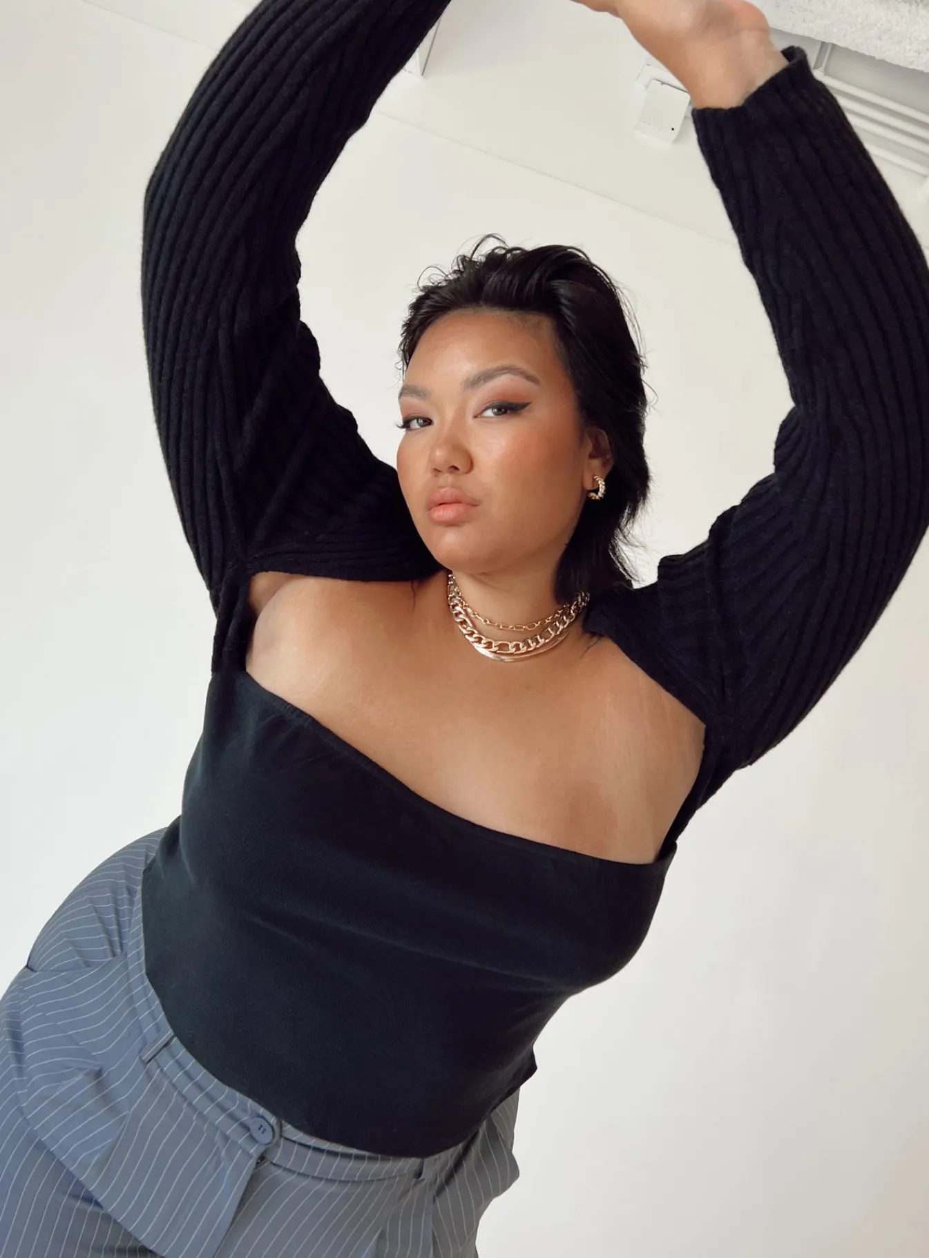 Princess Polly Aytan Bolero Sweatercurve Black Hot