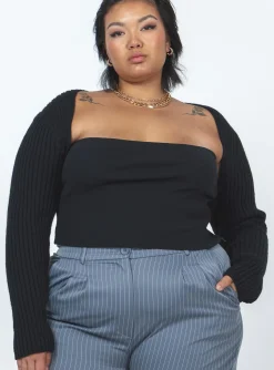 Princess Polly Aytan Bolero Sweatercurve Black Hot