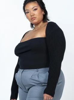 Princess Polly Aytan Bolero Sweatercurve Black Hot