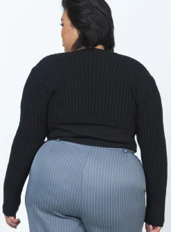 Princess Polly Aytan Bolero Sweatercurve Black Hot