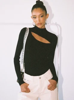 Princess Polly Azalea Long Sleeve Bodysuit  Black Store